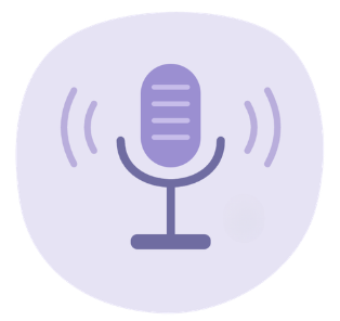 Microphone sur pied entouré d'ondes sonores