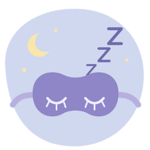 Masque de nuit violet avec lune et lettres Z